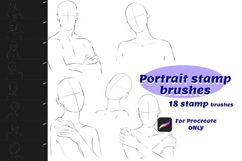 Portrait Stamp Brushes For Procreate Fashion 1816288