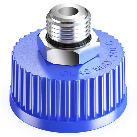 GL45 Liquid Media Cap with 1/2” G Stainless Steel Threads for