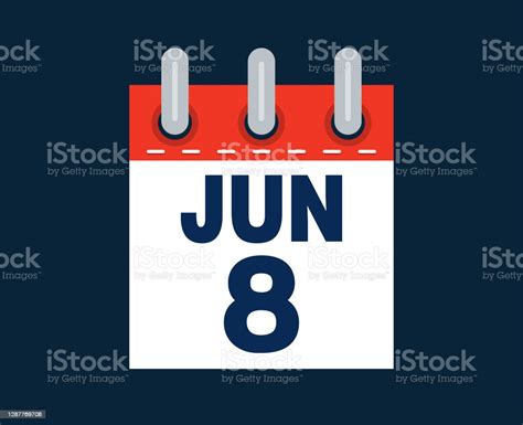 June 8th Calendar Date Of The Month Stock Illustration Download Image