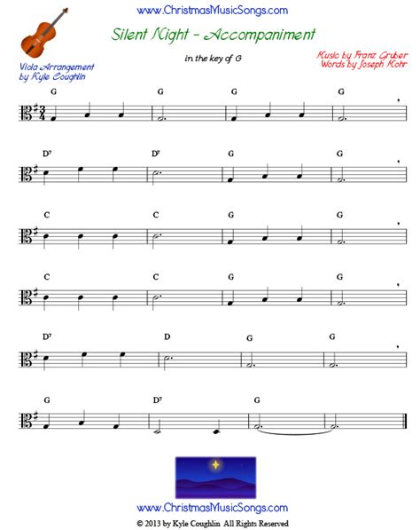 Silent Night for viola - free sheet music