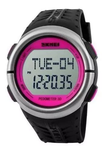 Reloj podómetro unisex Skmei Digital 1058 rosa y negro MercadoLibre