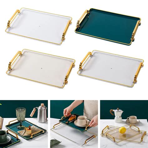 Modern Elegant Serving Tray With Handles Home Kitchen Supplies