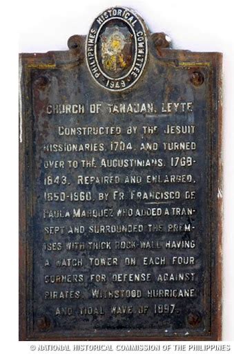 Read the Plaque - Church of Tanauan, Leyte historical marker