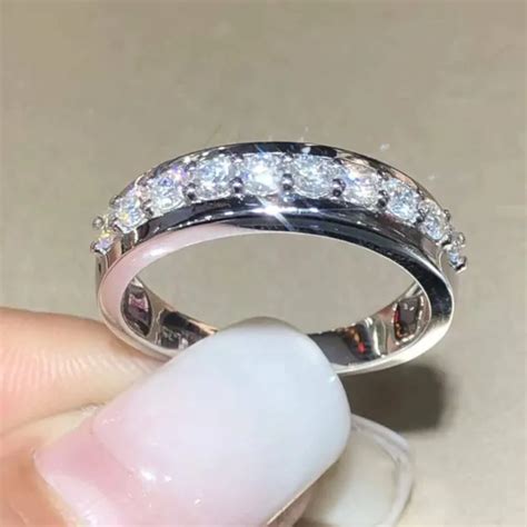 BAGUE DE MARIAGE d éternité en diamant simulé de taille ronde 2 carats