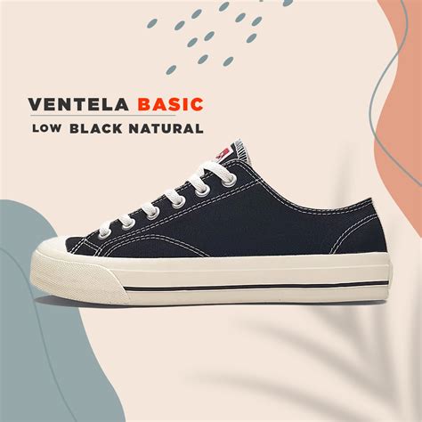 Jual Sepatu Ventela Basic Low Black Natural Shopee Indonesia