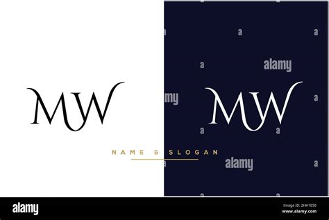 MW WM Abstract Letters Logo MONOGRAM Stock Vector Image Art Alamy