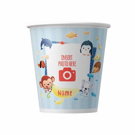 Gobelets personnalisés en carton avec un design funny animals pour