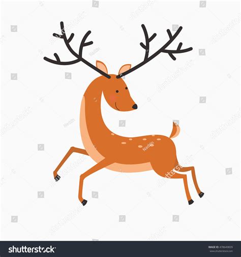 Elegant Deer Jump Isolated On White Stock Vector Royalty Free 478649839 Shutterstock