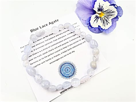 Blue Lace Agate Gemstone Nugget Bangle Hello Indigo Halo