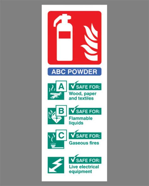 Fire Extinguisher Position Sign ABC Powder Rigid Plastic From Aspli