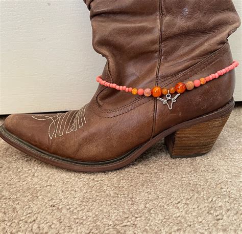 Handmade Beaded Cowboy Boot Swag With Longhorn Steer Etsy