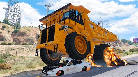 GTA 5 GIANT DUMP HIGH SPEED CRASHES SUPER CINEMATIC PICTURE WITH SLOW