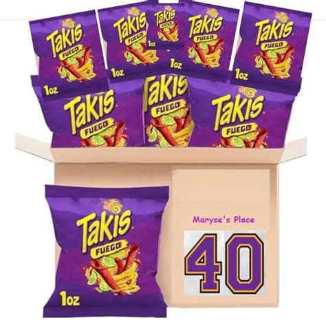 Buy Takis Fuego 40 Individual Packs 1oz Bags Snack Size Hot Chili