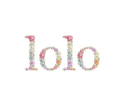 machine embroidery design lolo  floral letters  etsy