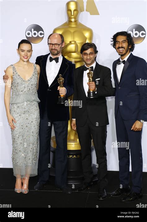 James Gay Rees Asif Kapadia Dev Patel And Daisy Ridley At The Th Annual Academy Awards