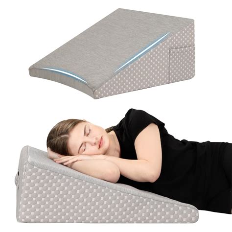 BestRoyal Wedge Pillow for Sleeping, 12 Inch Cooling Triangle Bed