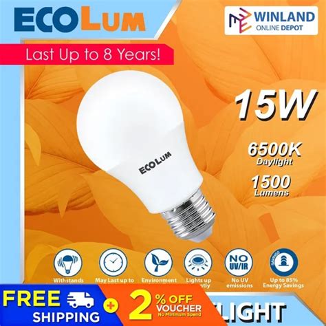 Firefly Ecolum Super Bright Power Saving Led Light Bulb 15 Watts Daylight E27 Cbi215dl Xwinlandx