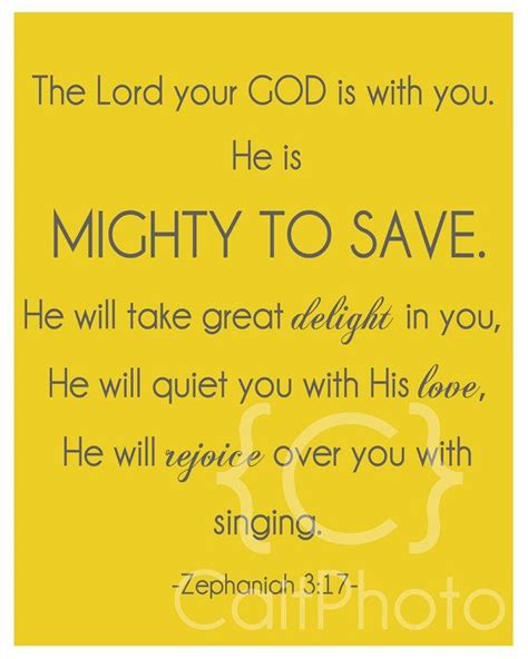 Gideons Verse Mighty To Save Zephaniah 317 Print 8x10 Choose By