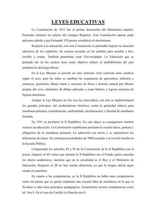 Comentario Leyes Educativas Pdf