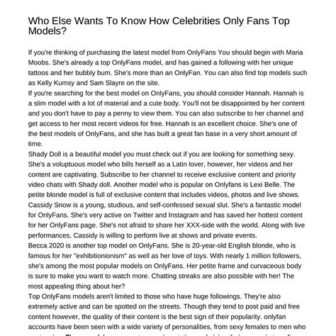 Only Fans Models Nude