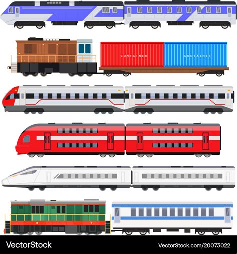 Passenger train set Royalty Free Vector Image - VectorStock