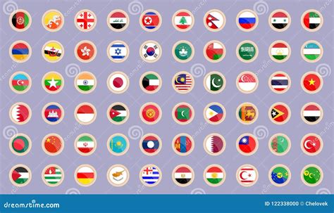 Flags of the Countries of Asia Stock Vector - Illustration of vector ...