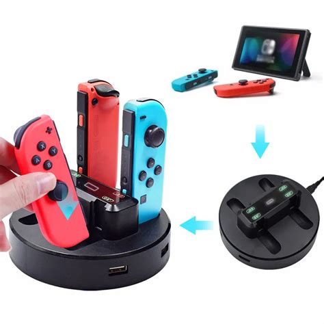 Nintendo Switch Joy Con Charger Set With Four Handle Chargers, 2 Usb ...