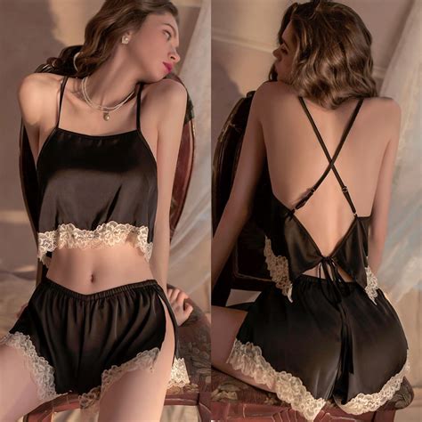 Jual Sexy Lingerie Baju Tidur Sexy Wanita Bahan Satin Lingerie Sexy