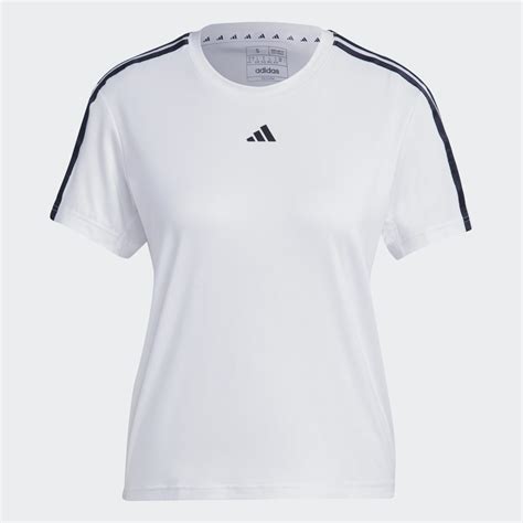 Womens Clothing Aeroready Train Essentials 3 Stripes Tee White Adidas Egypt