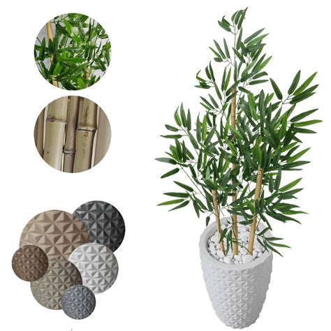 Planta Realista Bambu Artificial Sorte 1 Metro Vaso Decorativo Shopee