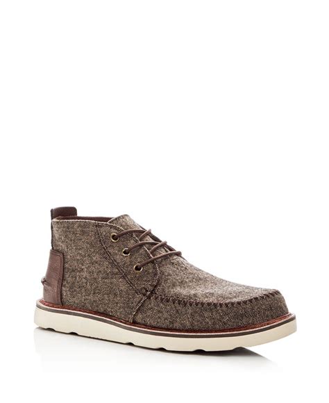 Lyst Toms Mens Wool Tweed Chukka Boots In Brown For Men