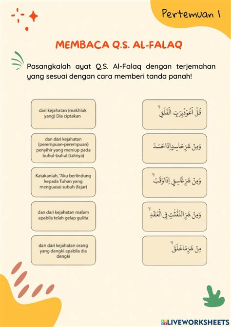 Lkpd Pai Bp Kelas Iv Membaca Qs Al Falaq Worksheet Live Worksheets