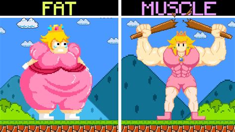 Evolution Of Peach Growing Up Compilation FAT Vs MUSCLE Super Mario