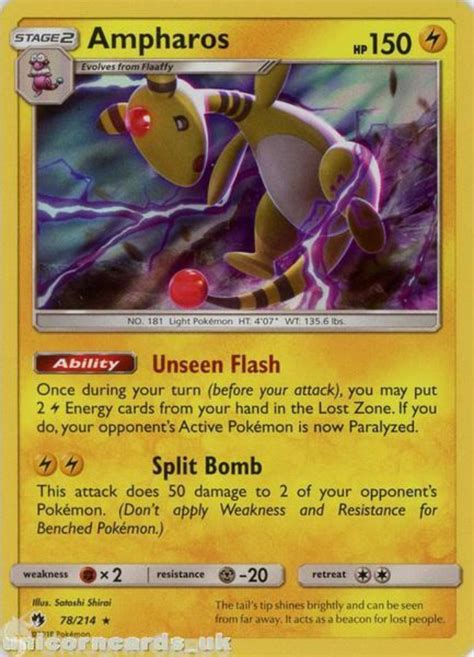 Ampharos Rare Holo Lost Thunder Mint Pokemon Card