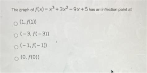 [solved] The Graph Of F X X3 3x2 9x 5 Has An Inflection Point