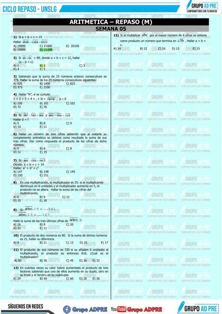 Repaso Aritm Tica Tracy Luz Paredes Ayauja Udocz