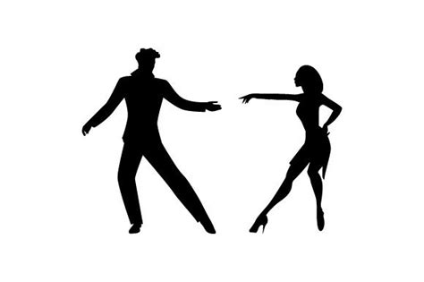 Couple Dancing Salsa Silhouette Pose Svg Cut File By Creative