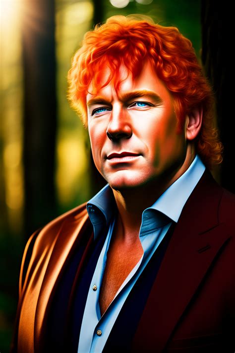 Lexica Romantic Portrait Of A Celtic Man In A Forest With Ruffled Blond Red Hair Dark Blue