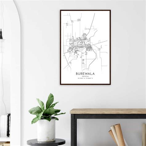 Burewala Pakistan Map Poster, Burewala City Road Wall Art Print ...