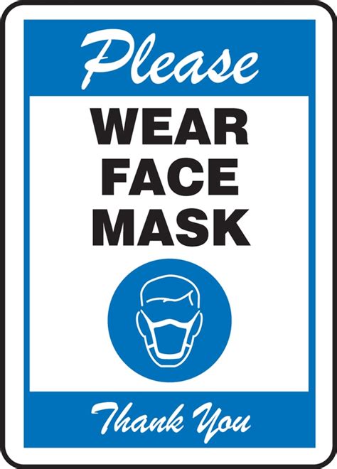 Please Wear Face Mask Thank You Safety Sign MPPA516