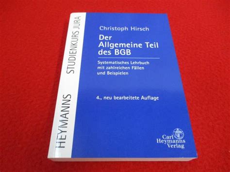 Der Allgemeine Teil Des Bgb Systematisches Lehrbuch Mit