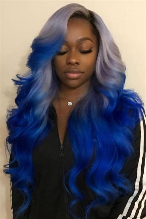 Best Hair Color For Dark Skin Women 34 Photos 2023 Blue Ombre Hair Hair Color For Dark