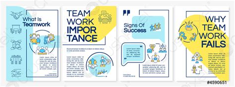 Teamwork Blue And Yellow Brochure Template Stock Vector 4590651 Crushpixel