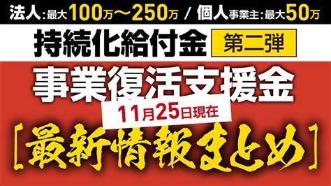 事業復活支援金（持続化給付金第二弾）法人250万・個人事業主50万給付額・開始スケジュール・審査方法・給付までの時間など現在分かっている情報