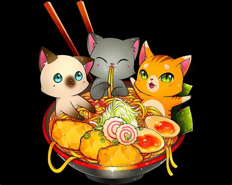 Ramen Cat Kawaii Neko Anime Otaku Cats Japanese Noodles Etsy