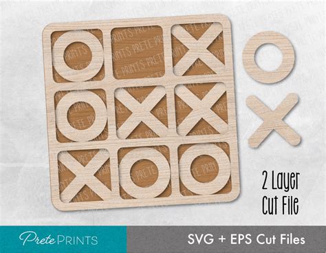 Tic Tac Toe Game Laser Cut SVG Glowforge Laser Cut Files Etsy