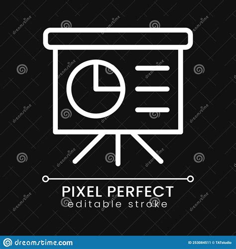 Presentboard Pixel Perfect Wit Lineair Pictogram Voor Donker Thema