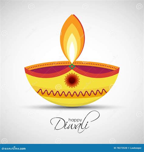 Happy Diwali Diya Oil Lamp Stock Vector Illustration Of Deepavali