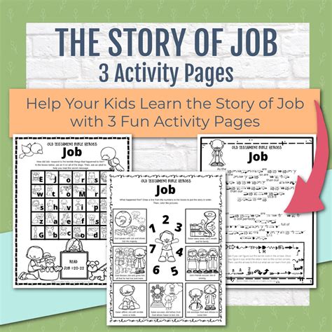 Job Bible Story Activity Pages in 3 Levels for Kindergarten through 6t ...