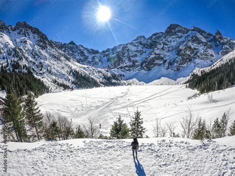 Czarny Staw Pod Rysami And Morskie Oko Lakes In Tatra Mountains Stock